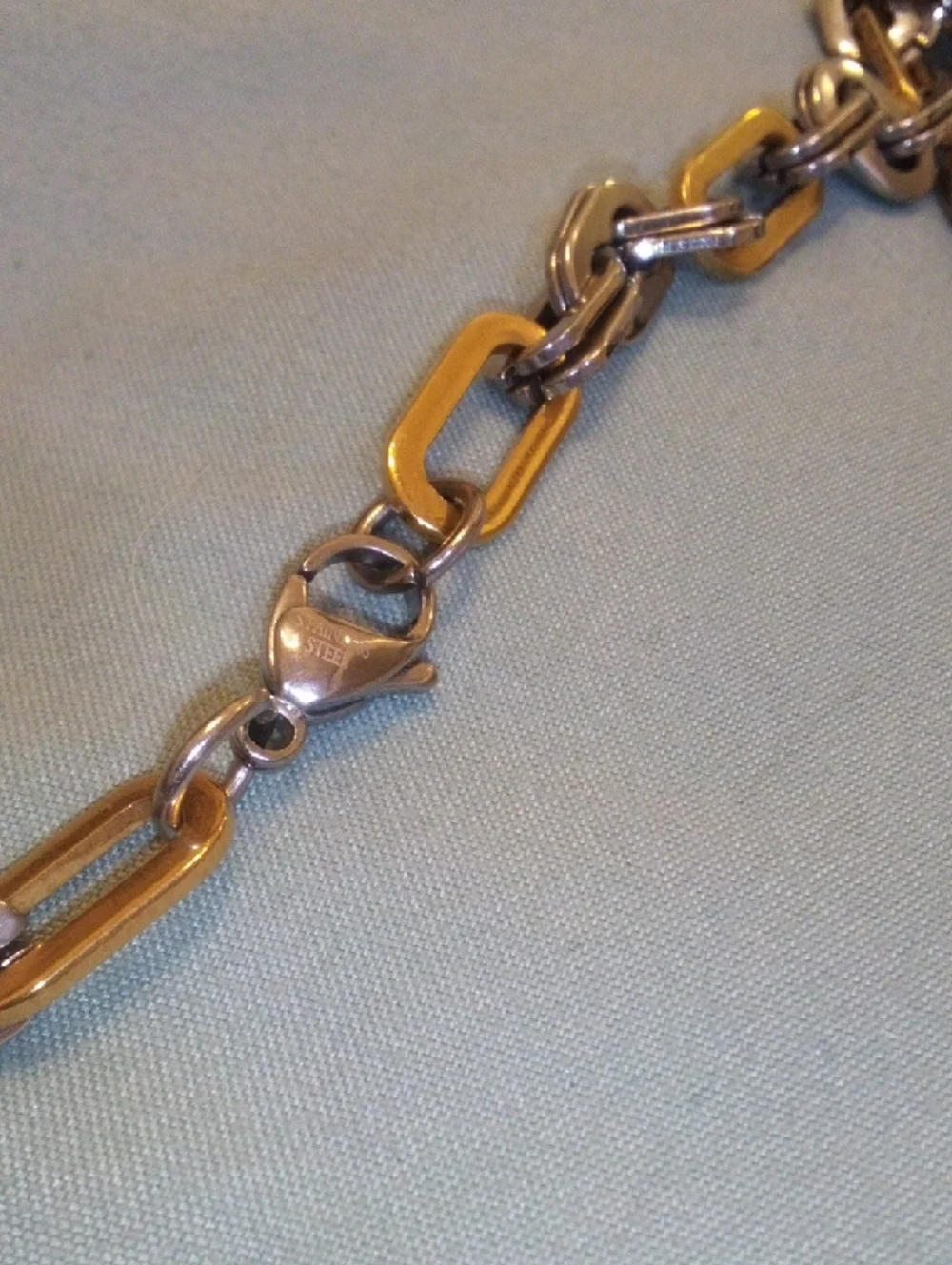 Two-Tone Chain Link Necklace - Gold & Silver